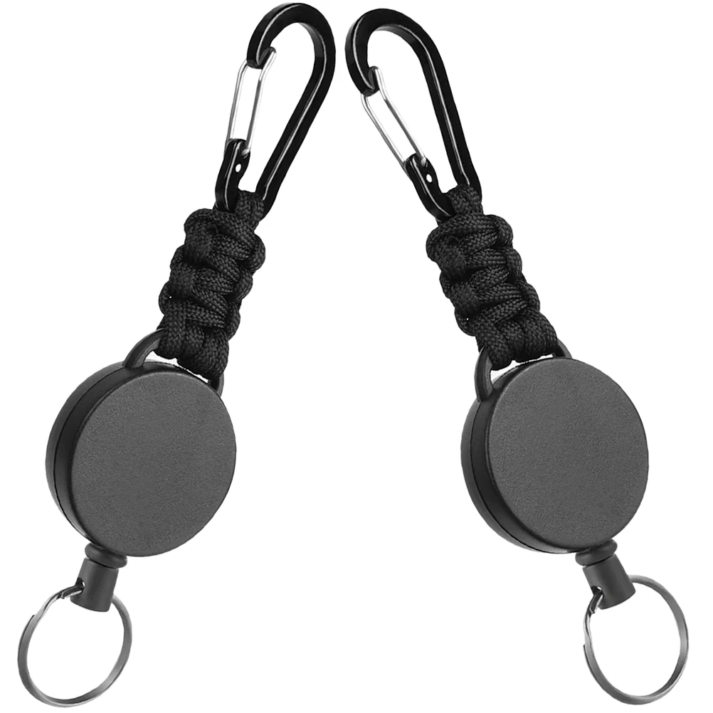

2 Pcs High Elastic Keychain Buckle Telescopic Climbing Mountaineering Camping Outdoor Carabiner Heavy Duty Flexible Key Storage