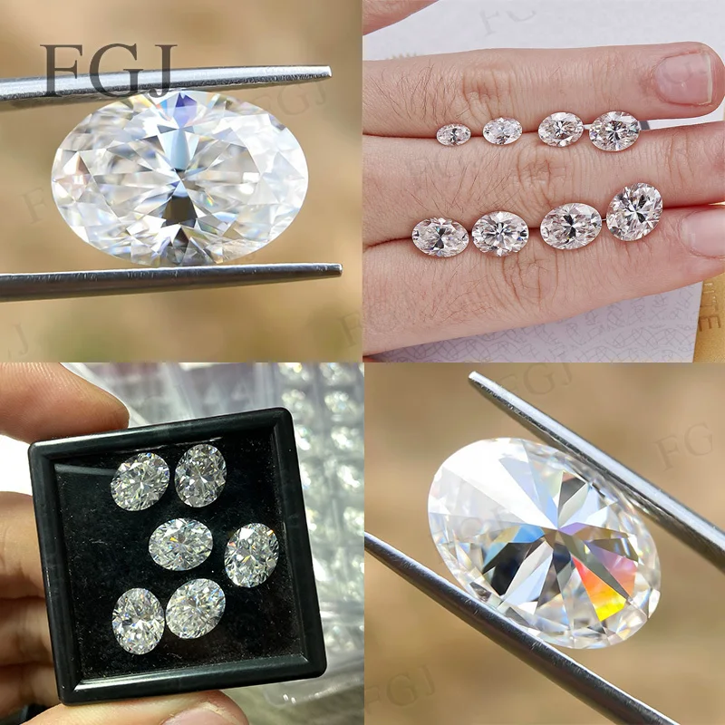 

Real Moissanite Stone D Color VVS1 Oval 0.15-3.5ct Factory Wholesale Loose Gemstones Jewelry Making DIY Design Ring Necklace