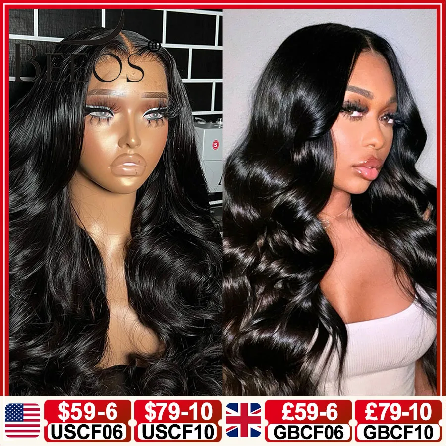 

250% Jet Black Glueless 7x7/6X6 HD Lace Closure Wig Human Hair Body Wave Preplucked Ready To Wear 5x5 HD Transparent Lace Wigs