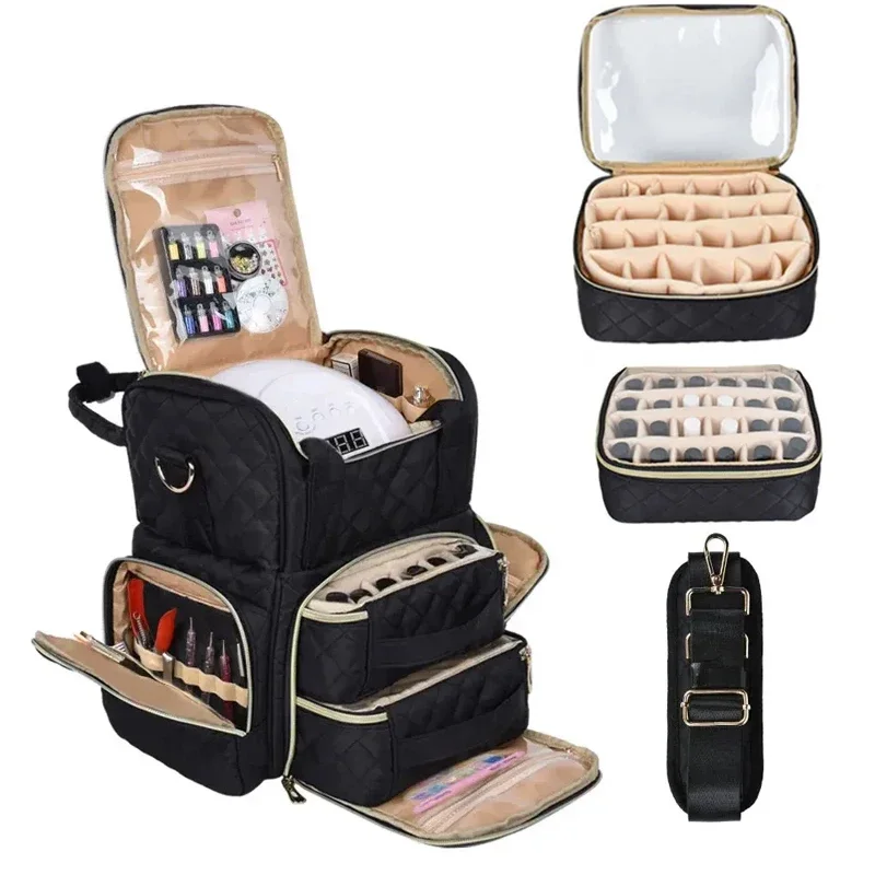 

Portable Nail Art Nail Polish Organizer Bag Storage Case for Accessories Travel Carrying Cosmetic Handbag Organizer Nail Box