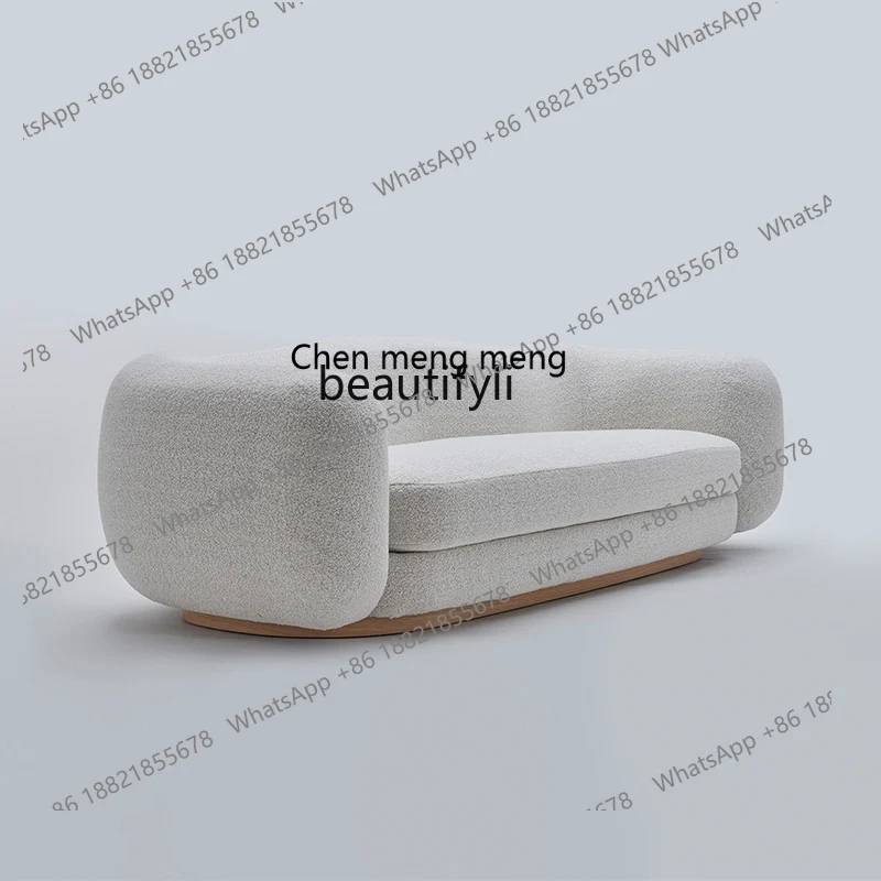 Furniture Wave-Shaped Fabric Sofa Designer Creative Small Apartment Nordic Simple Living Room Light Luxury Silent Style