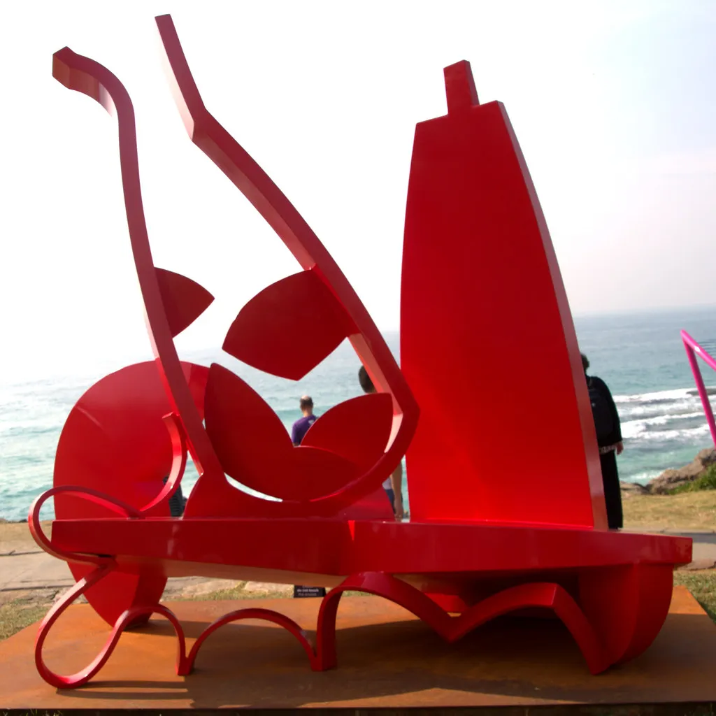 ประติมากรรมสแตนเลสกลางแจ้งที่ทันสมัยศิลปะโลหะทาสีขนาดใหญ่ที่กําหนดเอง