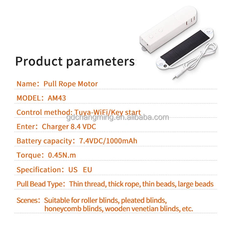 Electrical Curtain Motor With Tuya Chip Zigbee Solar Panel Tuya Smart Home AM43 Blind Curtain Chain Motor