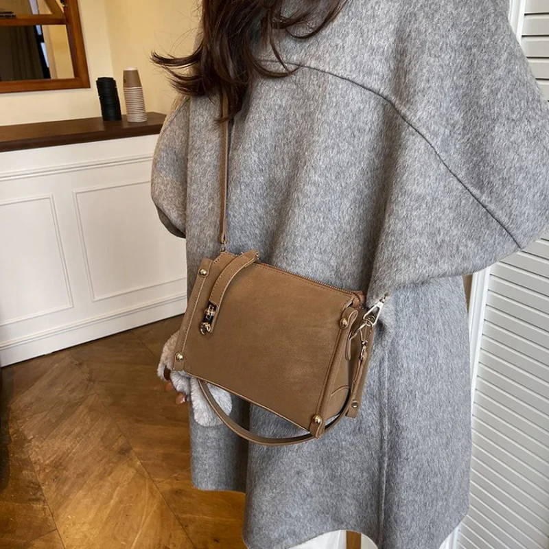 

Роскошная женская простая винтажная кожаная сумка, модная пригородная элегантная женская повседневная модная сумка