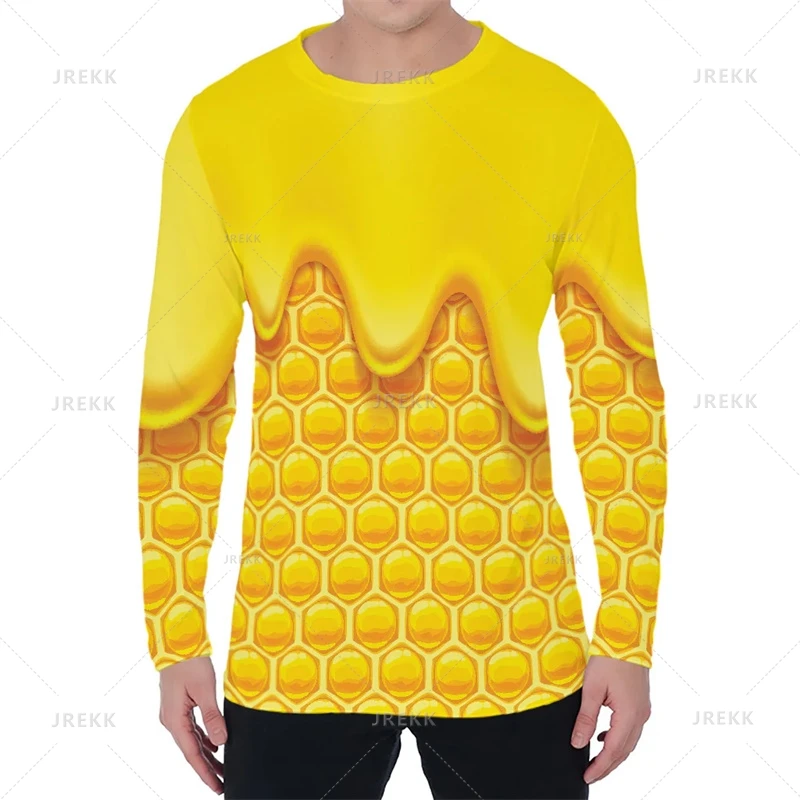 Fashion 3D Rainbow-candy Printing Long Sleeve T Shirt Men Gummy Candy Graphic Mens Clothing Kid Funny Streetwear Y2k Clothes Top