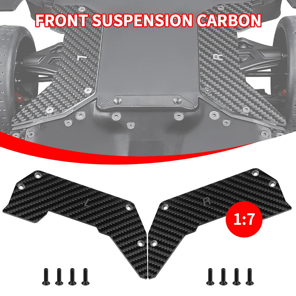 TRINOOD Carbon Fiber Air Dam Diffuser Wheel Covers Front Suspension Plate for A-rrma 1/7 Infraction 6S BLX V2 Upgrade Parts