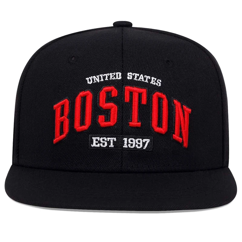 Unisex BOSTON Letter Embroidery Hip-hop Hats Spring Autumn Outdoor Adjustable Casual Baseball Caps Sunscreen Hat