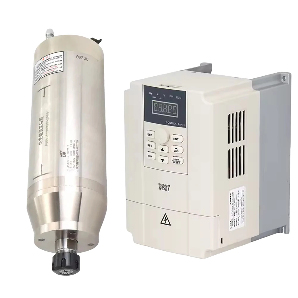 CNC 5.5KW ระบายความร้อนด้วยน้ํา Cooling แกนมอเตอร์ ER25 แรงบิดคงที่ GDK125-18-24Z สําหรับ CNC ตัดหิน milling
