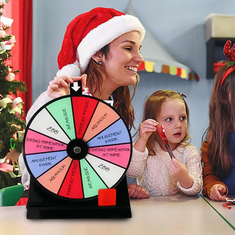 Prize Wheel Non-slip Wheel of Fortune Game Spinner with Stand Erasable Acrylic Board Roulette Wheel 12Slots Tabletop Prize Wheel