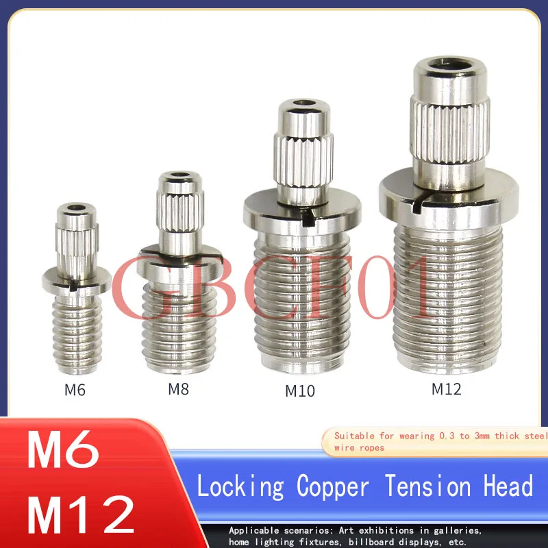 Adjustable Lockable Copper Pull Tab with Nut for Hanging Cable Clamp Connector Used for Hanging Lighting Accessories M6-M12