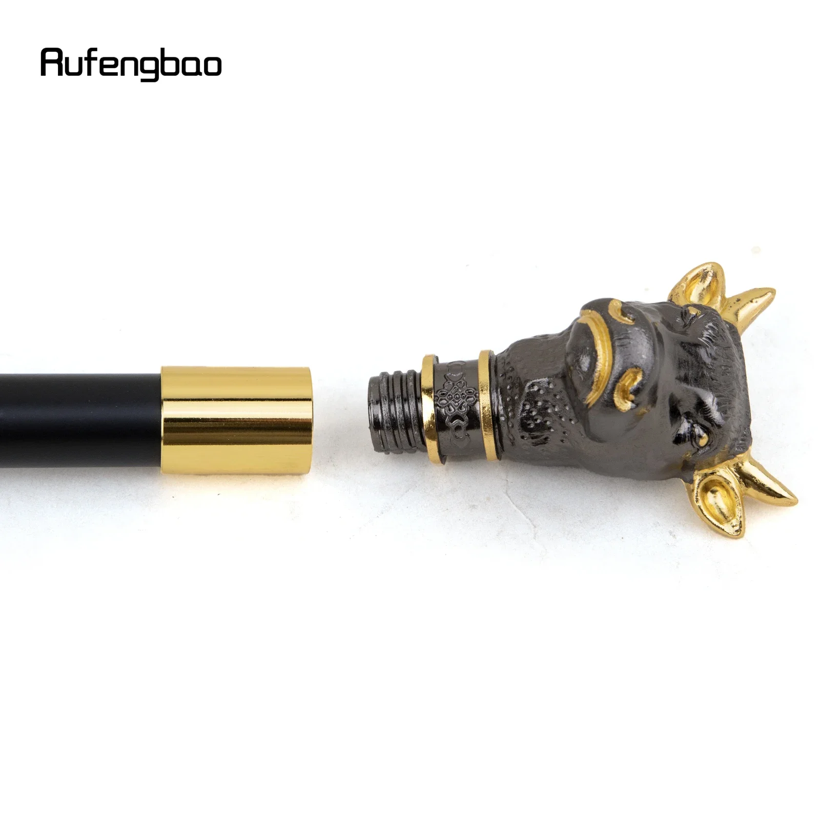 Black Golden Bull Cattle Gentleman Bullfight Cane Decorative Cane For Halloween For Cosplay And Parties, For Cosplay & Party