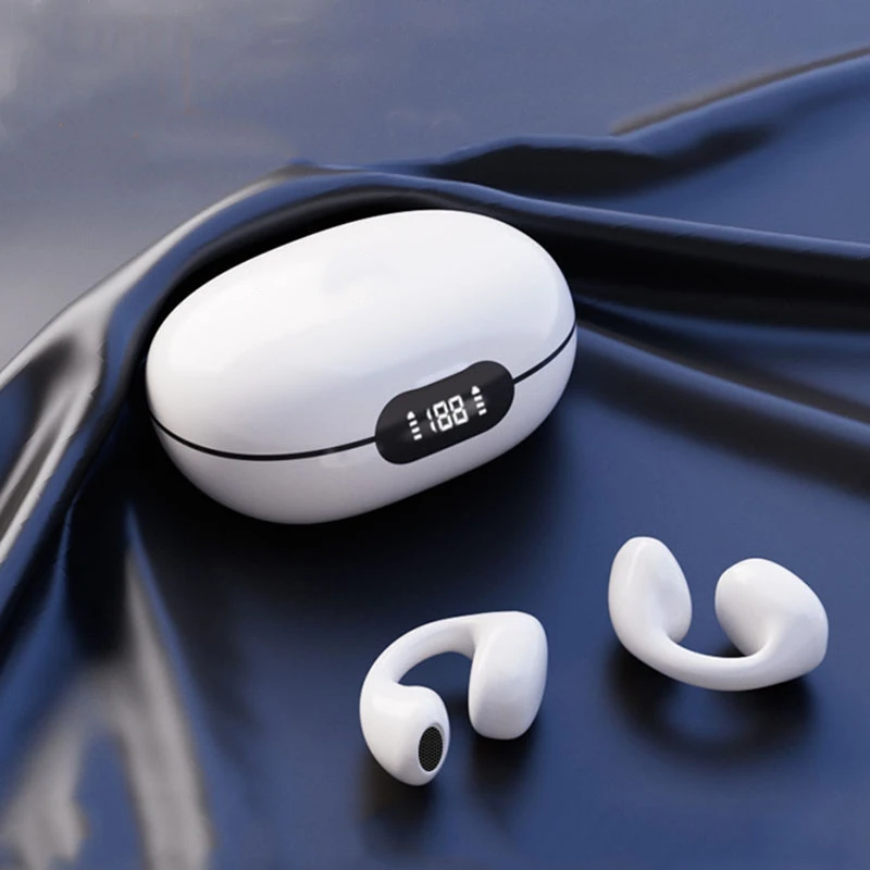 Wireless Bluetooth Earphones, Ear-hook Earbuds Battery Display for iPhone HD Sound Headphones Sports Music Headsets