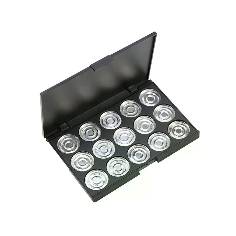 Caixa de suporte de paleta magnética vazia profissional para sombra em pó blush maquiagem caso