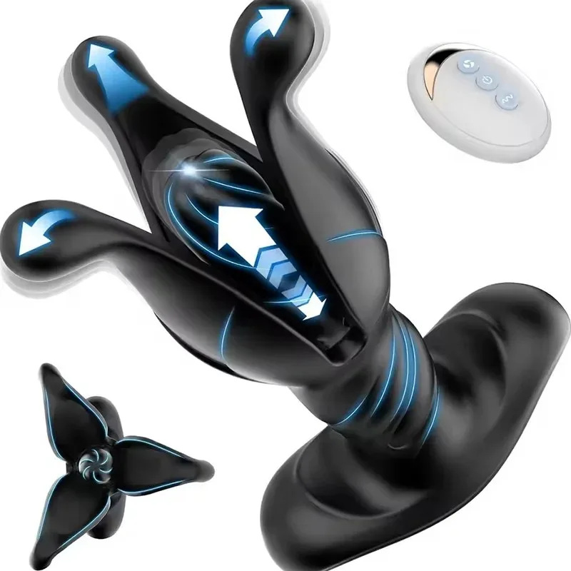 Vibrador Masajeador de Próstata con Control Remoto, Juguetes Sexuales para Hombres, Plug Anal con 9 Modos de Vibración y Empuje para Gays