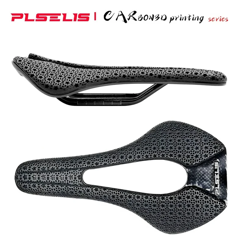 

PLSELIS popular road mountain bike saddle 3D printed carbon fiber hollow breathable high-strength short nose cushion saddle