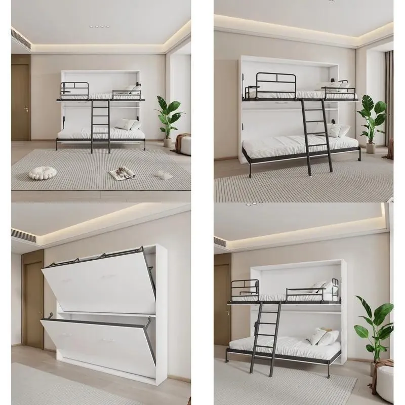Modern Steel Single Wall Bed Smart Horizontal Hidden Folding Murphy Bed Space Saving Custom Panel