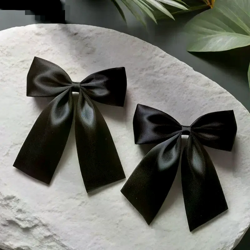 Black Bow Brooch With Ribbon And Safety Pin Simple Corsage Women's Clothing Accessories Fashion Jewelry