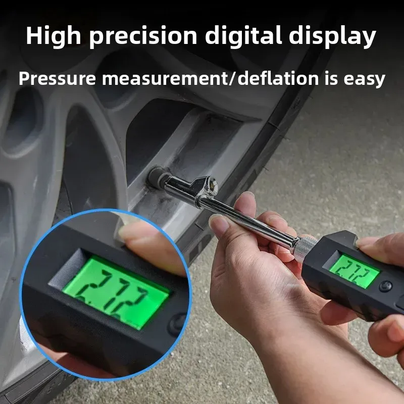 For Heavy Truck Car Tire Pressure Gauge High Precision LCD Luminous Display Dual Head Digital Tire Pressure Meter