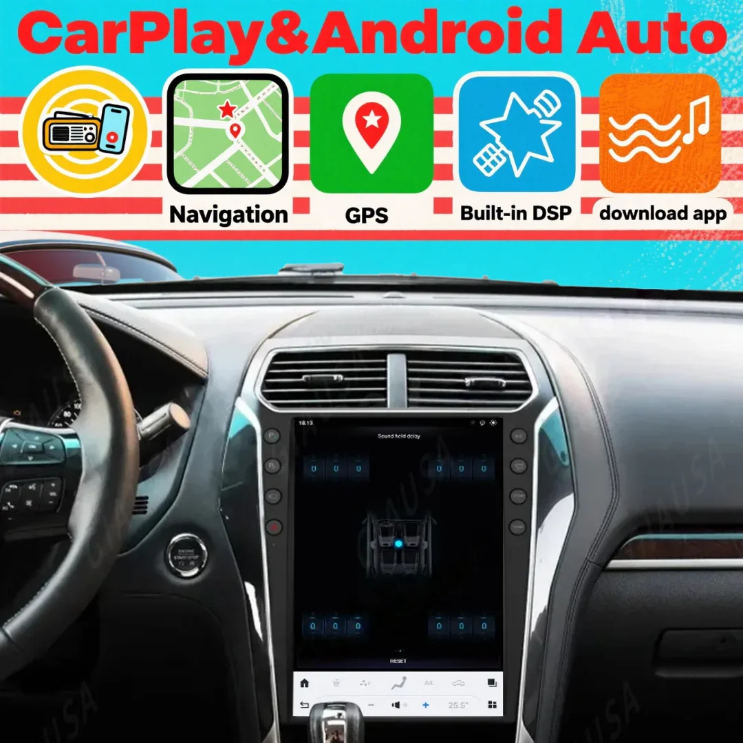 

Android 13.0 Car Radio For Ford Explorer 2011 2012-2019 Carplay Stereo Replacement Dash IPS Touch Screen Navigation Built-in DSP