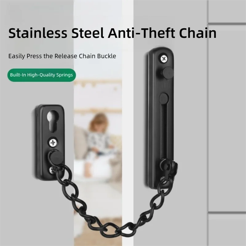 Hotel & Home Stainless Steel Anti-Lock Door Chain, Anti-theft Chain, Security Protection Home Door Lock, Multi-color Optional