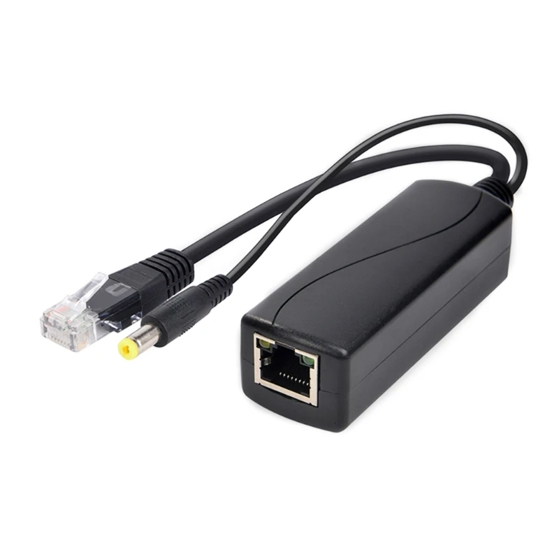 

Y1UB DC5.5x2.1mm POE Adapter 15.4W Connectors Splitter RJ45 Cable Power Over Ethernet