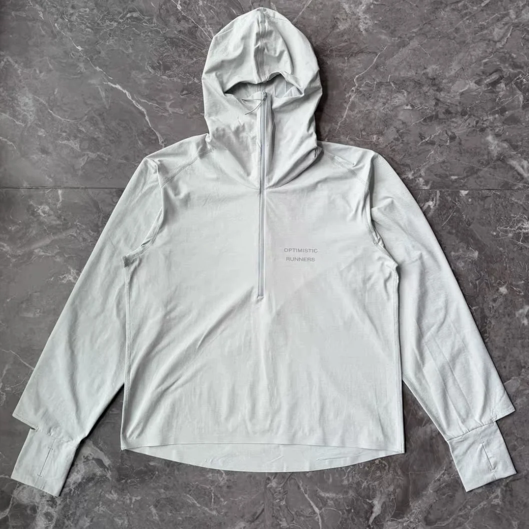 Veste de jogging à capuche Optimistic Zipper, légère, respirante, anti-UV, séchage rapide, pour le sport et les activités de plein air
