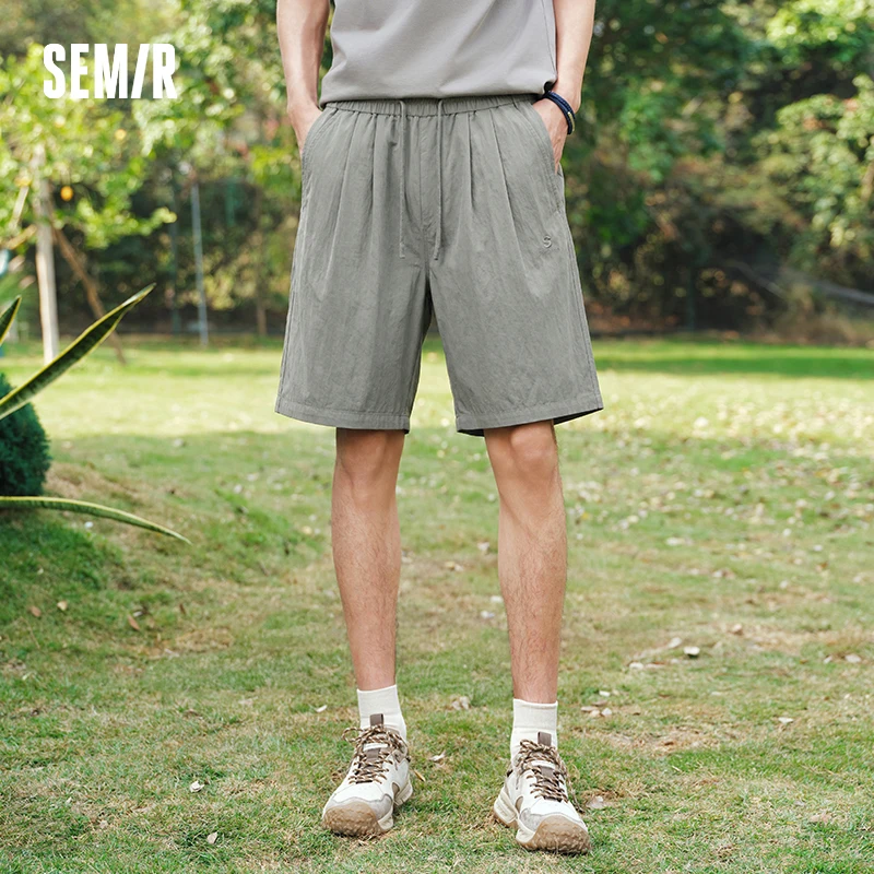 Semir Men Pants Casual Twill Micro Wrinkle Relaxed Drape Neat Fashion Shorts 2026 Summer Minimalist Daily Wear Top