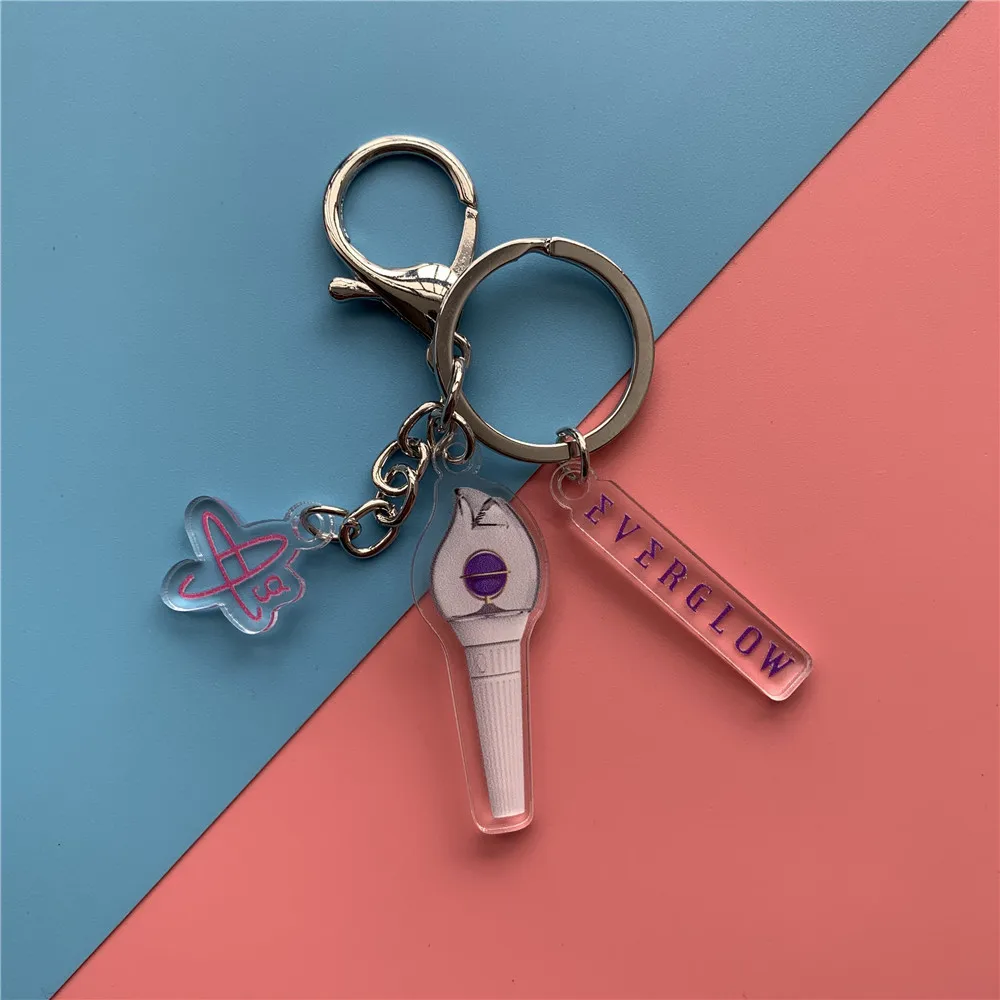 5CM KPOP IU NMIXX GOT7 Fashion Acrylic Light Stick Keyring ONEUS MAMAMOO MONSTA X DAY6 Keychains Bag Key Accessories Fans Gifts