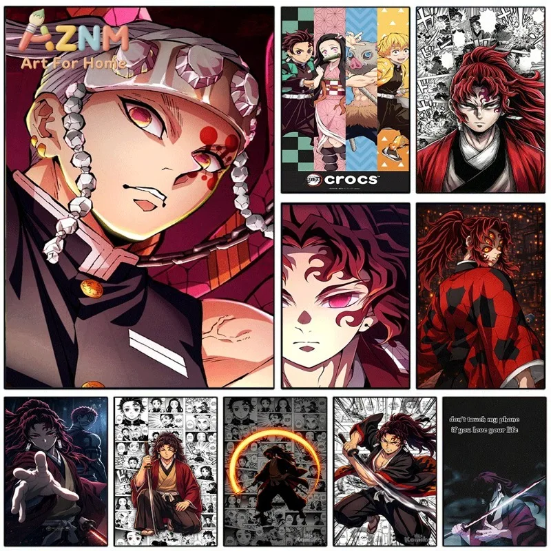Demon Slayer Tengen Uzui Yoriichi Kokushibo Classic Anime Character Canvas Wall Art Unframed Single Canvas Print Wall Poster For