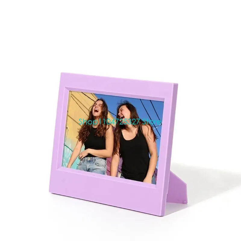 D8KF Resin Mini Photo Holder 5Inch Compacts 6 Color Option Stable Back Support Stand