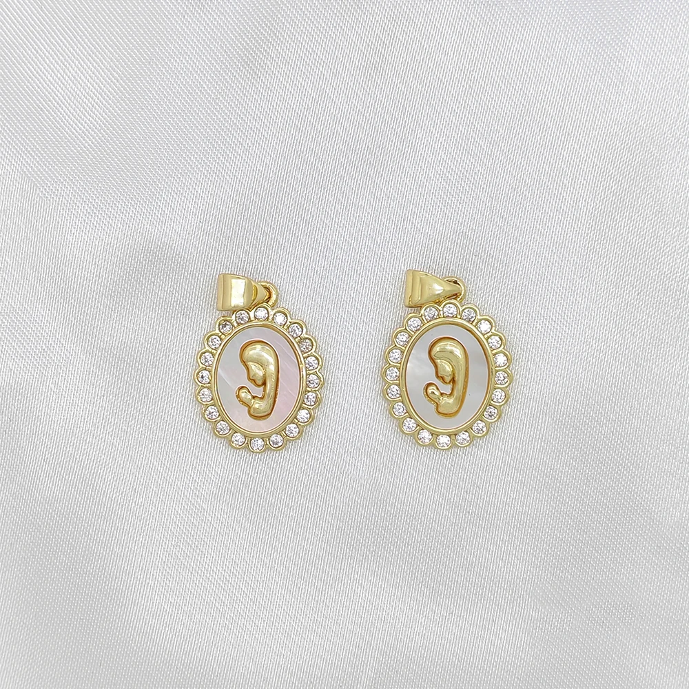 Diy Jewelry Charms for Making Jewelry Accessories Fashion White Zircon Retro Saint Hollow Ladybug Beetle Pendant Earrings Parts