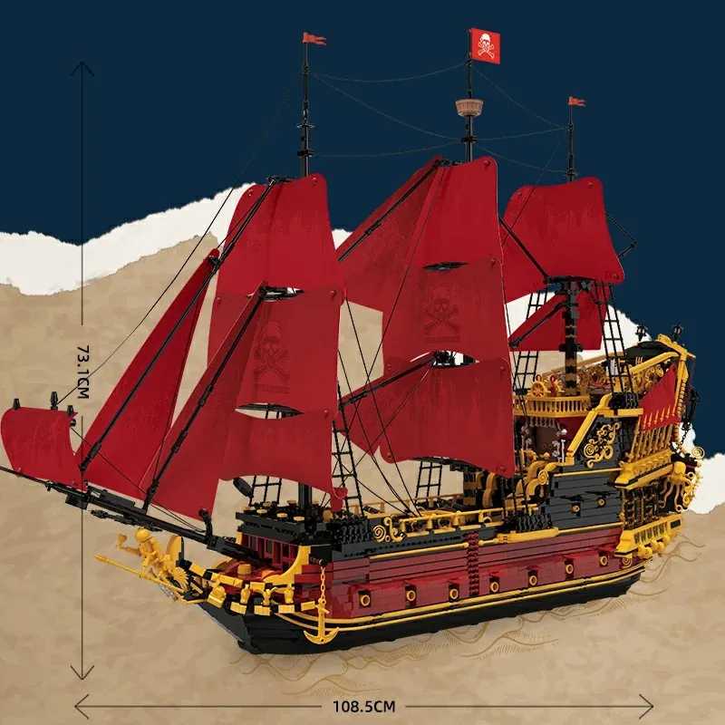 Nave pirata Venge Nave a vela Nave da guerra Modello Building Blocks 5666PCS, Nave Cruiser Building Blocks Set Puzzle Regalo per adulto