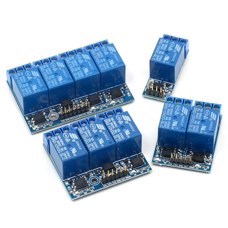 1/2/3/4/8 relay module TTL with optocoupler isolation compatible with 3.3V/5V/12V high level trigger