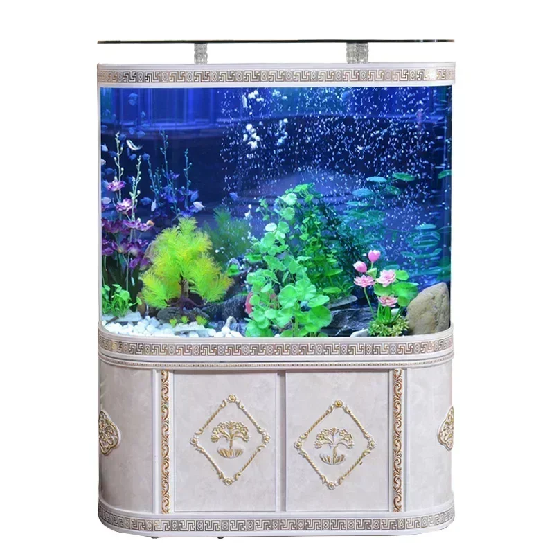 

Aquarium Living Room Glass Change Water Ecological Landscaping Large Bottom Filter Floor Fish Tank