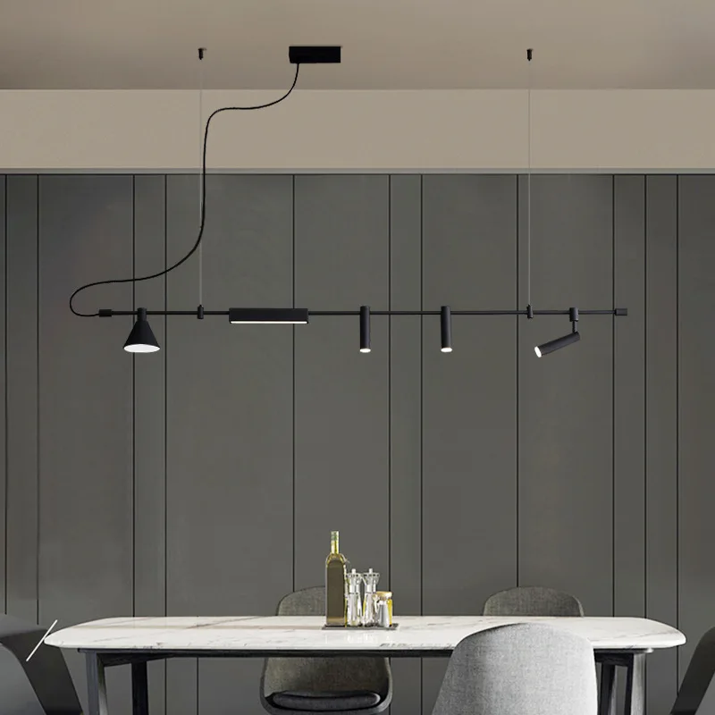 Imagem -06 - Modern Designer Led Chandelier Spot Light Preto para Mesa Jantar Cozinha Bar Lâmpada Pingente Home Decor Suspensão Fixture