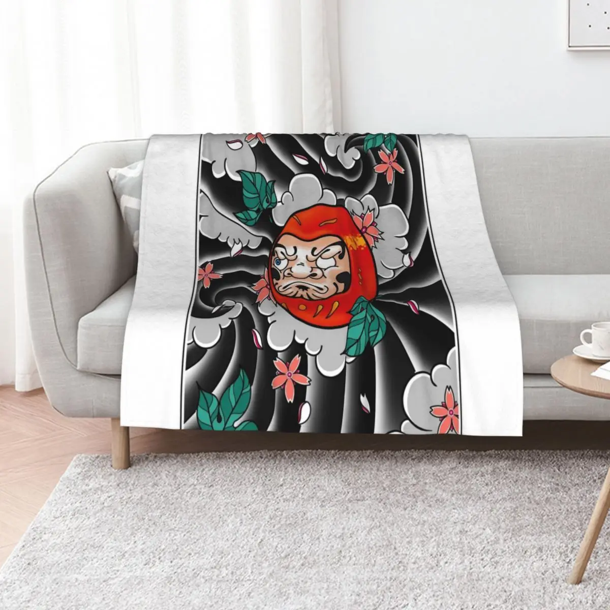 Daruma Doll Throw Blanket Plaid Cute Designers Beach Sofa Quilt Bed Fashionable Blankets