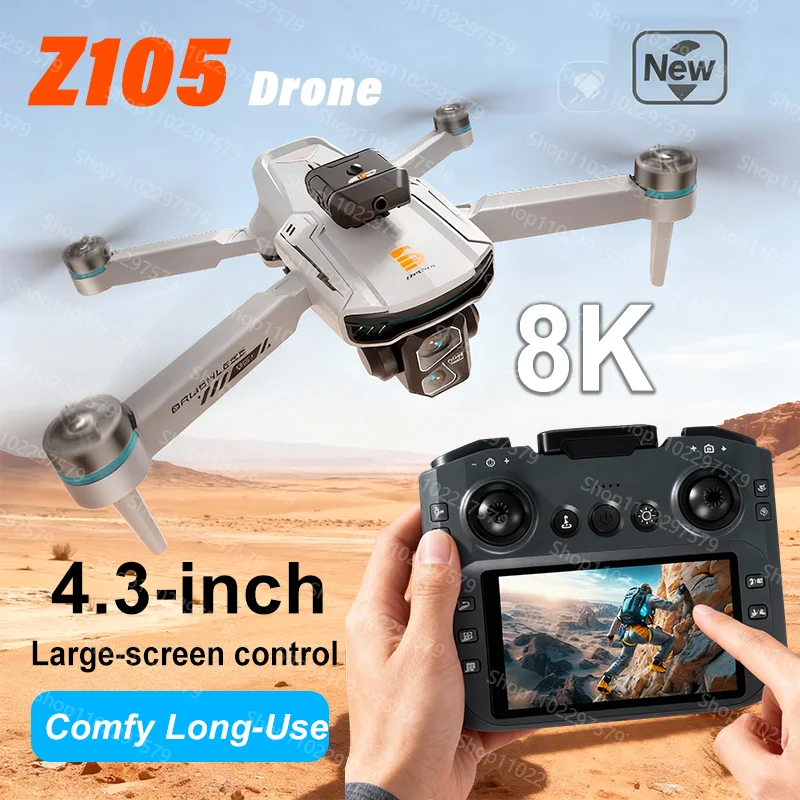 Z105 Drone 8K Camera Aerial FPV Avoiding Obstacle With Large Screen Remote Control Folding GPS Brushless Motor Quadcopter RC Toy