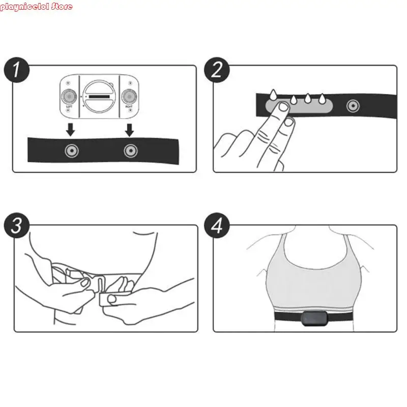 E8BA معدل ضربات القلب حزام الصدر لفرقة مستشعر معدل ضربات القلب القطبية واهو