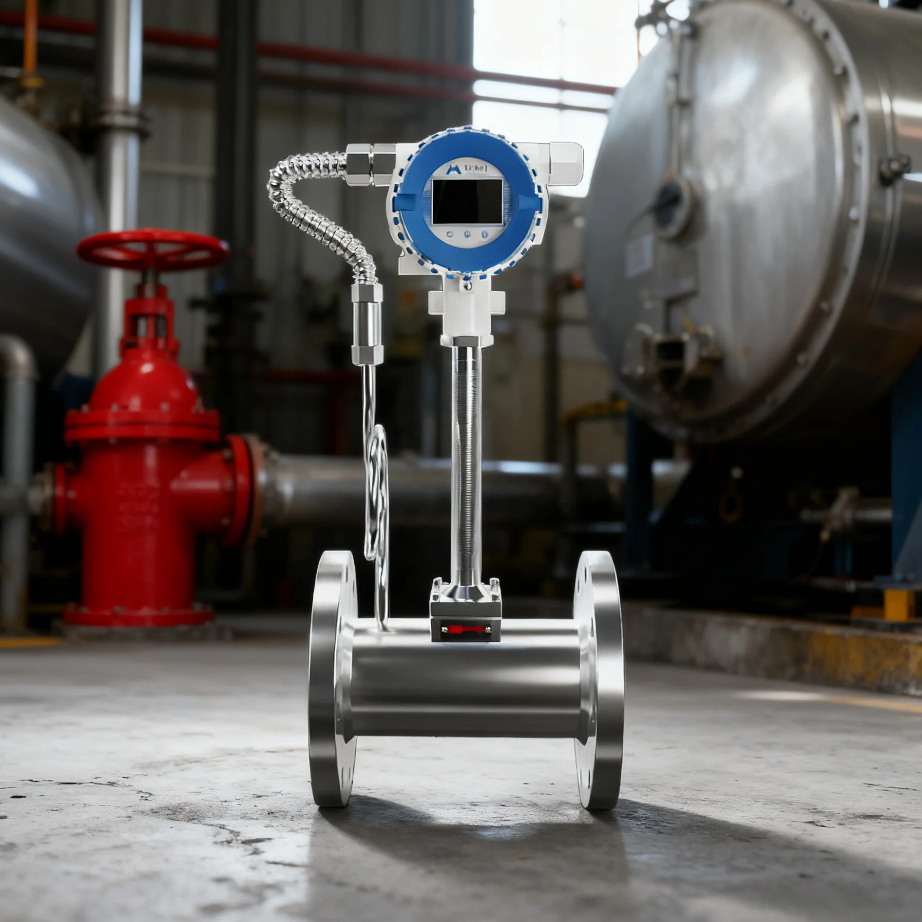 

KFMH V880 1.0%R 1.5%R 24VDC Power Steam High Temperature Air ISO CE FCC Integrated Vortex Flowmeter