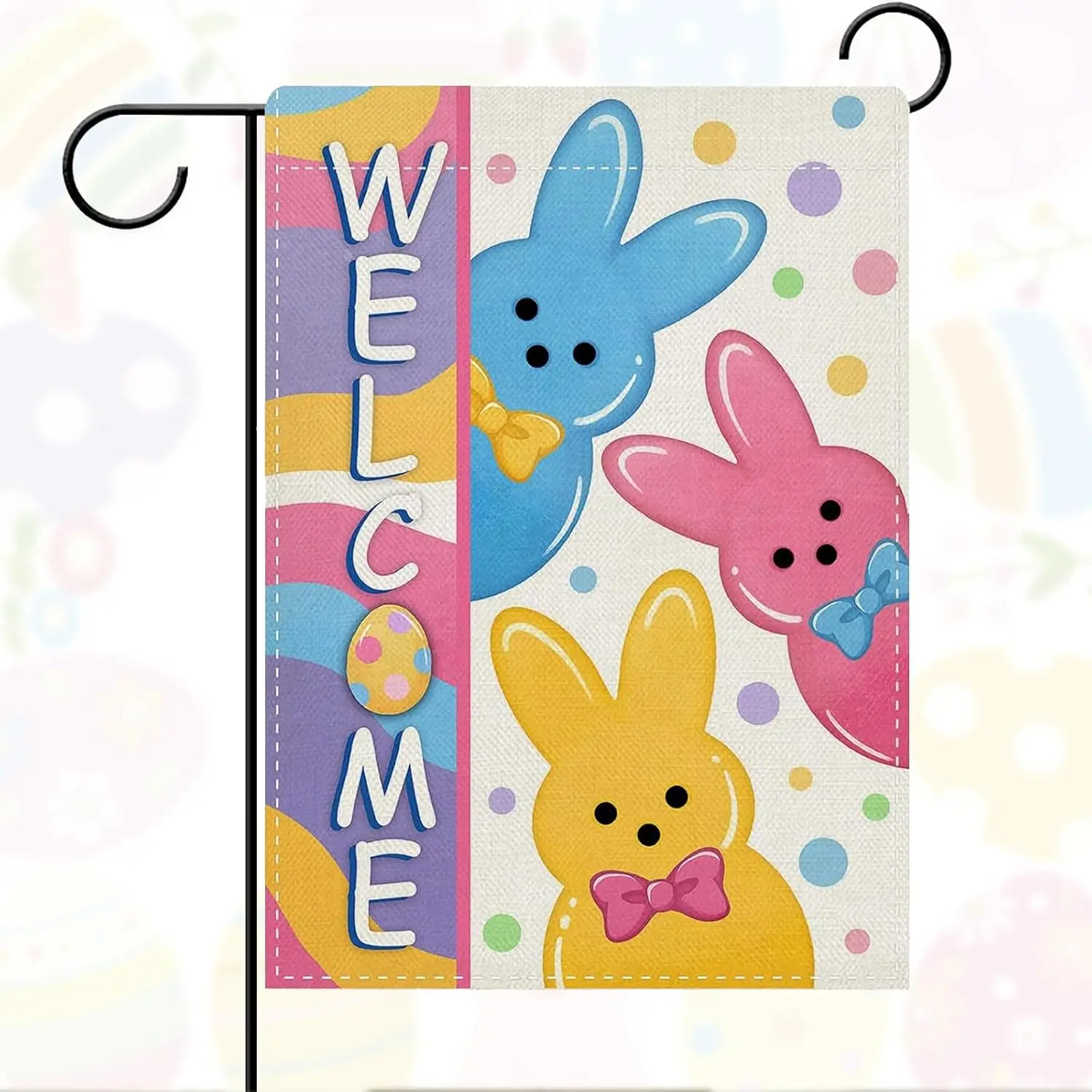 Easter Garden Flag 12x18 Inch Welcome Bunny Easter Double Sided Outside Garden Flag Holiday Bunny Yard Porch Flag Decor Outd SSL