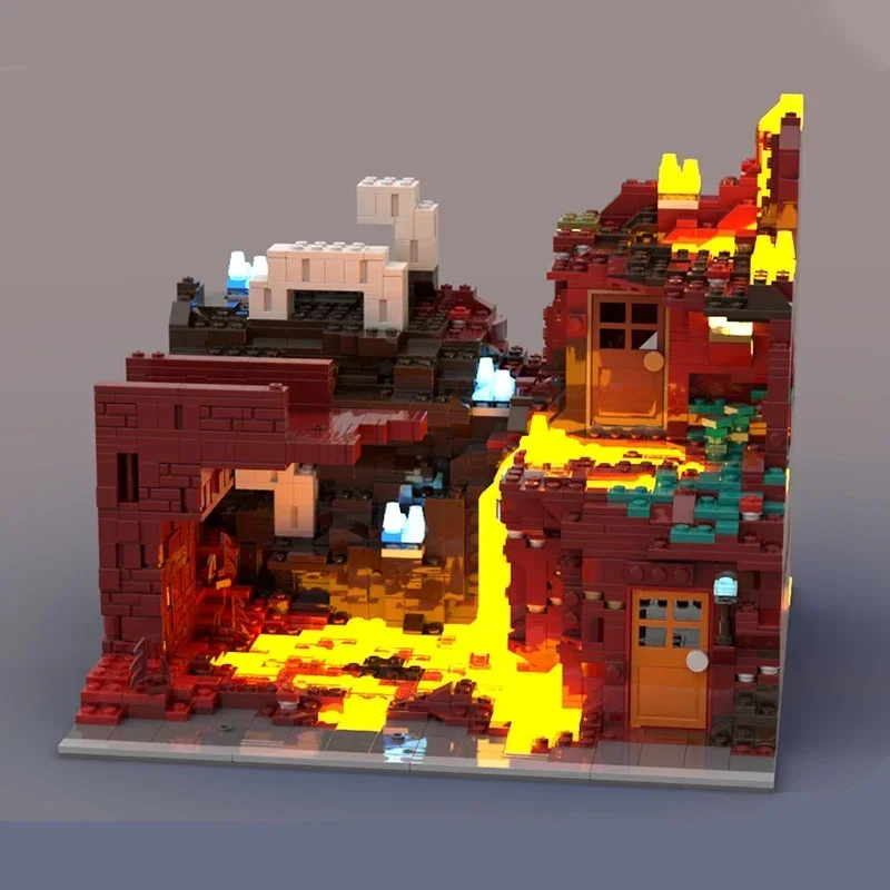 Construction Model Moc Building Bricks Scenarios Of Magma Flow Technology Modular Blocks Gifts Christmas Toys DIY Sets Assembly