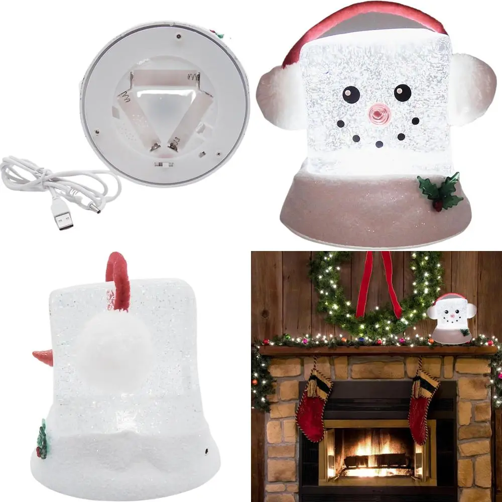 

6.25 Snowman Swirl Snow Cube - Freestanding Christmas Decor for Festive Holidays