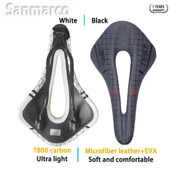 Carbon Saddle T800 Carbonfiber+Leather Fiber Ultralight Road Bicycle MTB Bike Saddle Seat