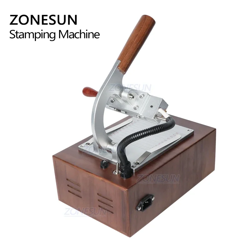 Zonesun zs110c máquina de imprensa térmica saco logotipo carimbo eather plástico madeira papel cartão gravação digital quente folha ouro máquina carimbo