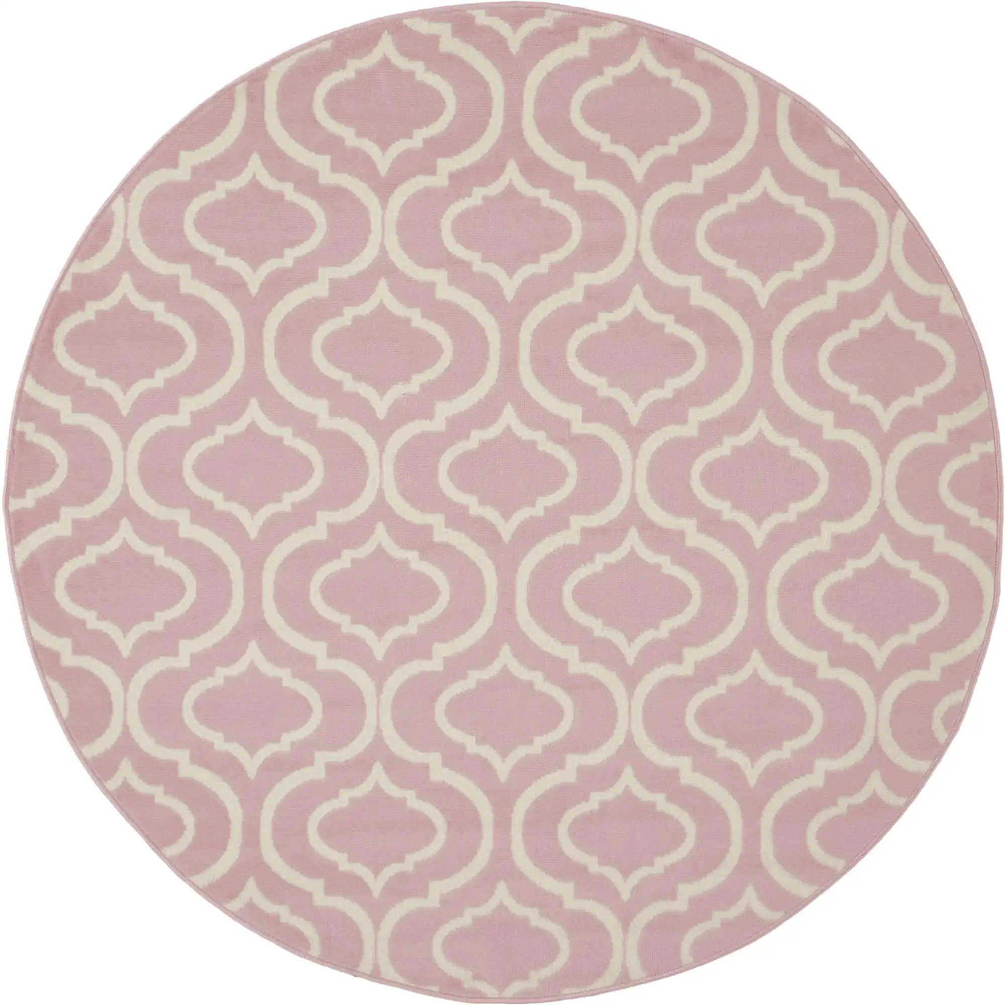 

Jubilant Modern Moroccan Pink 5'3 X Round Area Rug, (5' Round)