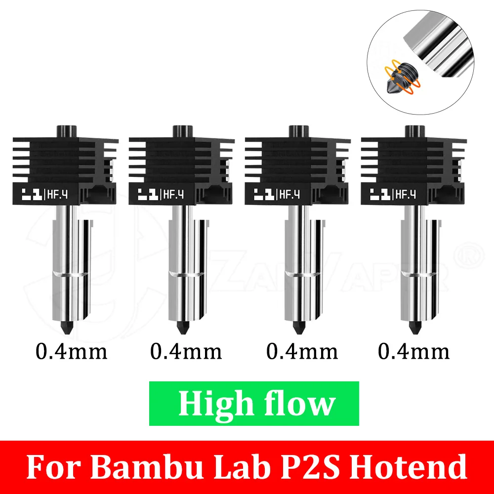 Für X2D P2S Hotend für Bambu Lab P2S Standard/High Flow Hotend Hochwertig Schneller Druck Abnehmbare Düse 0,2 0,4 0,6 0,8