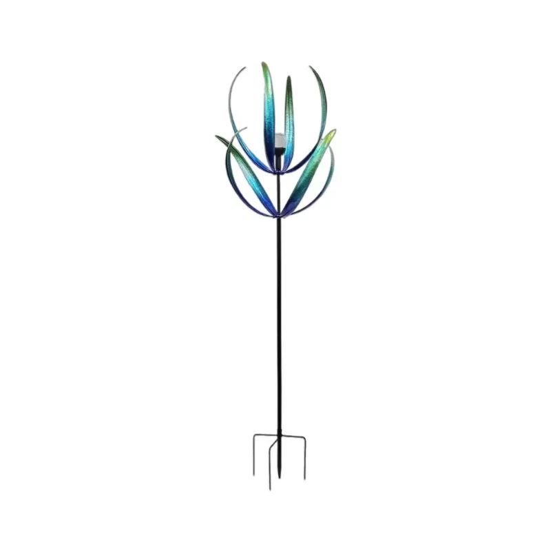 

Cross-border seaside set garden decoration plug-in disassembly and assembly DIY glass ball solar light wrought iron windmill
