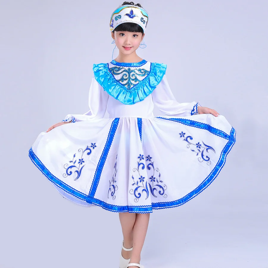 Songyuexia Children Russia Nation Performance Clothing Modern Stage Show Costumes Child Princess Skirt Party dance Dress