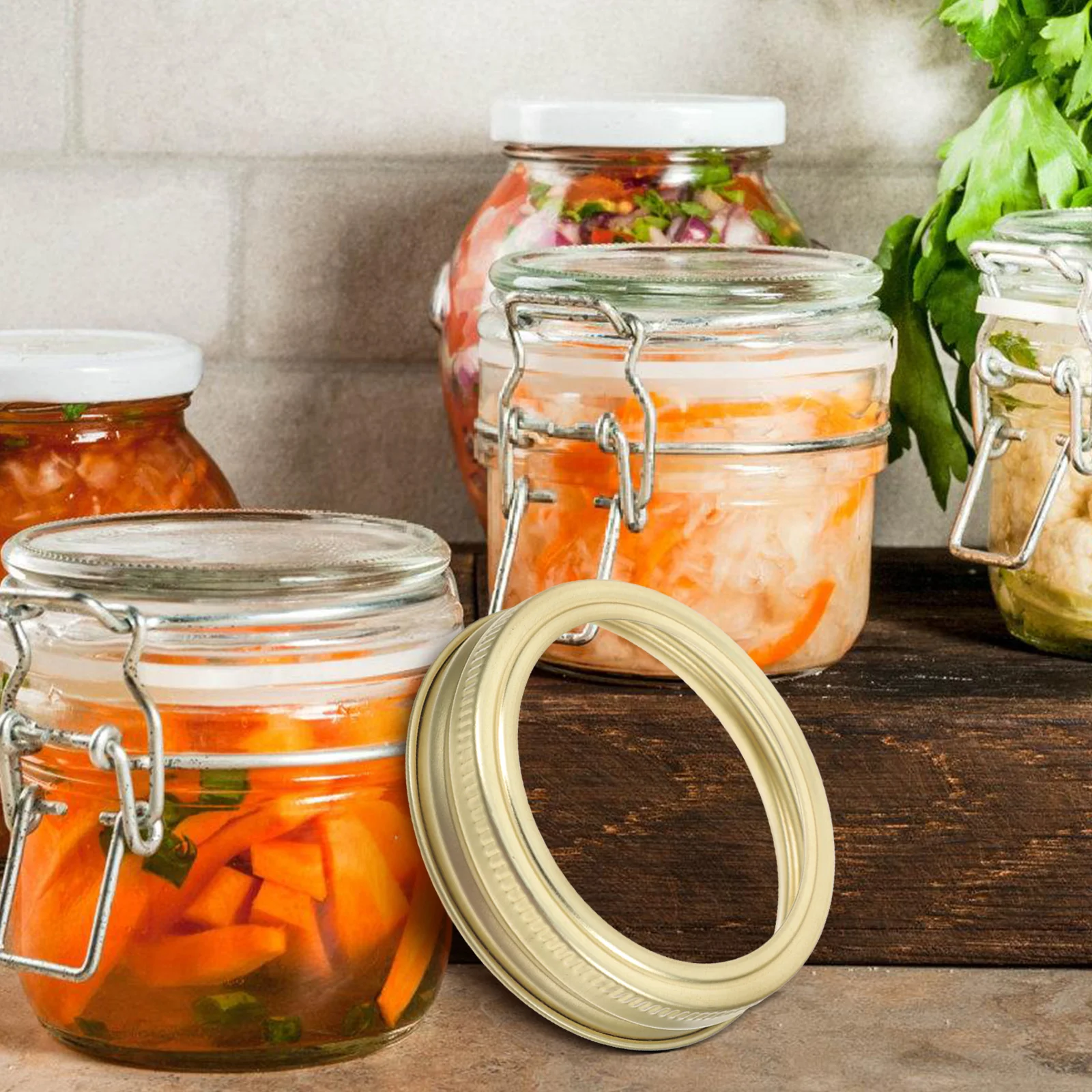 

20 Pcs Seal Mason Jar Lid Ring Canning Lids Regular Mouth Tinplate and Rings Screw Bands