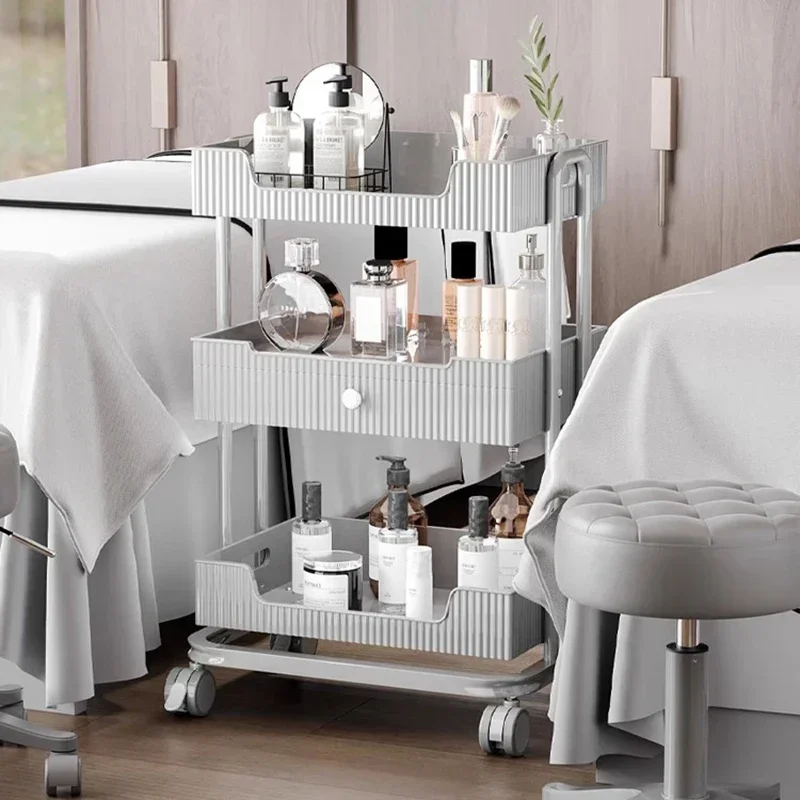 Minimalism Italian Rolling Cart Modern Luxury Storage Shelf Medical Salon Trolley Utility Salon Furniture Carrinho Multiuso FYST